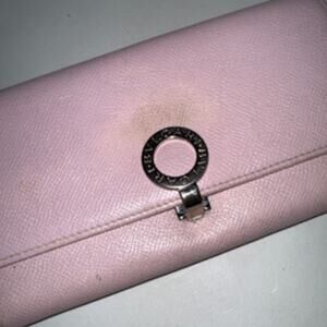 Authentic Bvlgari Pink Zip Around Wallet